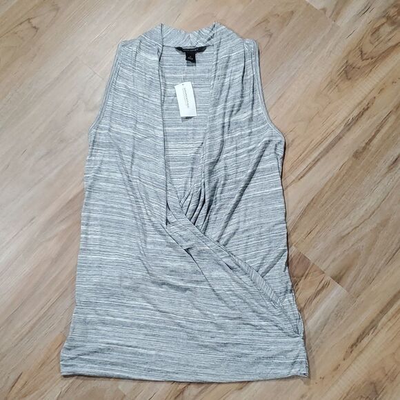 🔹️NWT Banana Republic Gray Heathered Sleeveless Crisscross Top Small - Picture 1 of 8